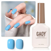 GAOY Sheer Light Pink Gel Nail Polish, 16ml Jelly Milky White Peach Translucent Color 1352 UV Light Cure Gel Polish for Nail Art DIY Manicure and Pedicure at Home - 7DAY'S