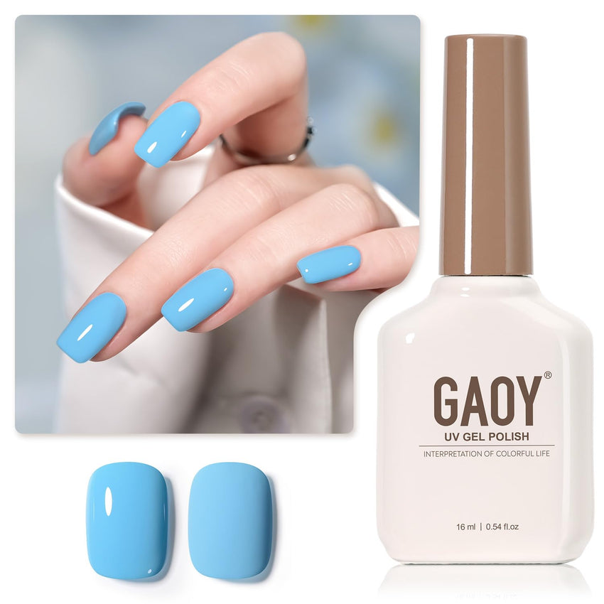 GAOY Sheer Light Pink Gel Nail Polish, 16ml Jelly Milky White Peach Translucent Color 1352 UV Light Cure Gel Polish for Nail Art DIY Manicure and Pedicure at Home - 7DAY'S