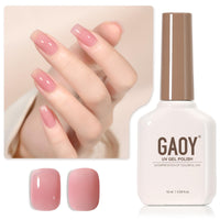 GAOY Sheer Light Pink Gel Nail Polish, 16ml Jelly Milky White Peach Translucent Color 1352 UV Light Cure Gel Polish for Nail Art DIY Manicure and Pedicure at Home - 7DAY'S