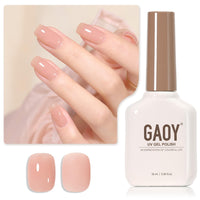 GAOY Sheer Light Pink Gel Nail Polish, 16ml Jelly Milky White Peach Translucent Color 1352 UV Light Cure Gel Polish for Nail Art DIY Manicure and Pedicure at Home - 7DAY'S