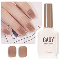 GAOY Sheer Light Pink Gel Nail Polish, 16ml Jelly Milky White Peach Translucent Color 1352 UV Light Cure Gel Polish for Nail Art DIY Manicure and Pedicure at Home - 7DAY'S
