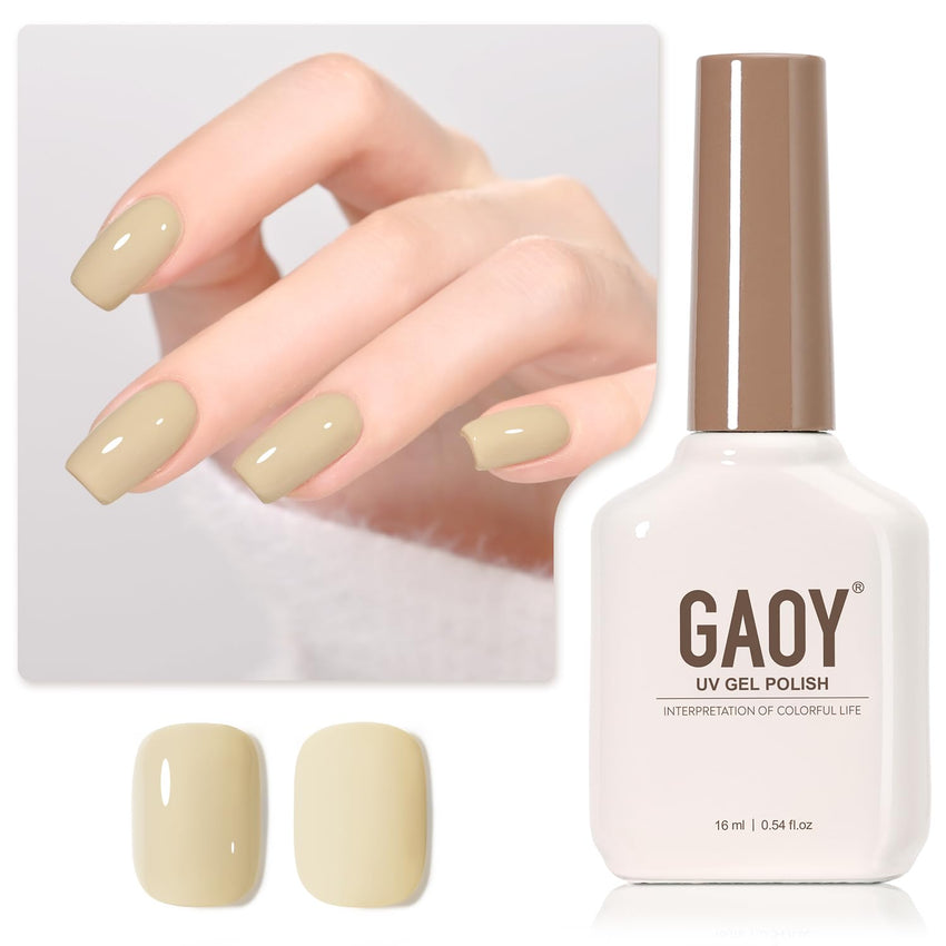 GAOY Sheer Light Pink Gel Nail Polish, 16ml Jelly Milky White Peach Translucent Color 1352 UV Light Cure Gel Polish for Nail Art DIY Manicure and Pedicure at Home - 7DAY'S