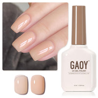 GAOY Sheer Light Pink Gel Nail Polish, 16ml Jelly Milky White Peach Translucent Color 1352 UV Light Cure Gel Polish for Nail Art DIY Manicure and Pedicure at Home - 7DAY'S