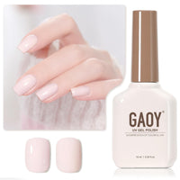 GAOY Sheer Light Pink Gel Nail Polish, 16ml Jelly Milky White Peach Translucent Color 1352 UV Light Cure Gel Polish for Nail Art DIY Manicure and Pedicure at Home - 7DAY'S
