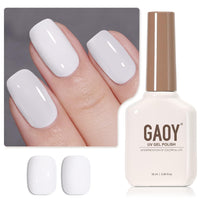 GAOY Sheer Light Pink Gel Nail Polish, 16ml Jelly Milky White Peach Translucent Color 1352 UV Light Cure Gel Polish for Nail Art DIY Manicure and Pedicure at Home - 7DAY'S