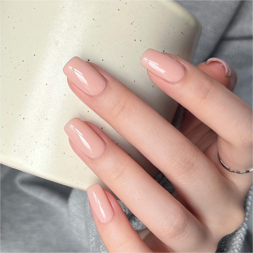 GAOY Sheer Light Pink Gel Nail Polish, 16ml Jelly Milky White Peach Translucent Color 1352 UV Light Cure Gel Polish for Nail Art DIY Manicure and Pedicure at Home - 7DAY'S