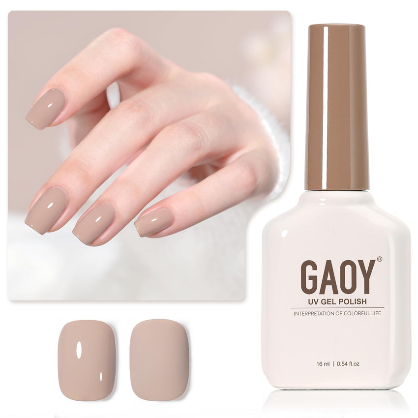 GAOY Sheer Light Pink Gel Nail Polish, 16ml Jelly Milky White Peach Translucent Color 1352 UV Light Cure Gel Polish for Nail Art DIY Manicure and Pedicure at Home - 7DAY'S