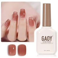 GAOY Sheer Light Pink Gel Nail Polish, 16ml Jelly Milky White Peach Translucent Color 1352 UV Light Cure Gel Polish for Nail Art DIY Manicure and Pedicure at Home - 7DAY'S