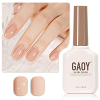 GAOY Sheer Light Pink Gel Nail Polish, 16ml Jelly Milky White Peach Translucent Color 1352 UV Light Cure Gel Polish for Nail Art DIY Manicure and Pedicure at Home - 7DAY'S