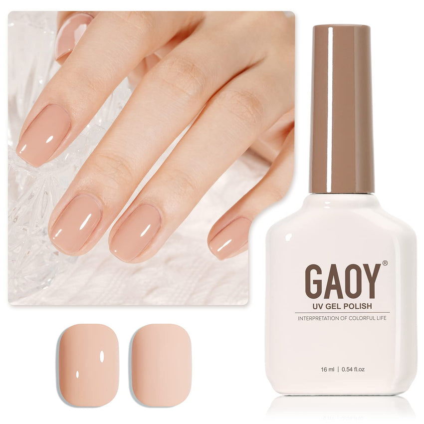 GAOY Sheer Light Pink Gel Nail Polish, 16ml Jelly Milky White Peach Translucent Color 1352 UV Light Cure Gel Polish for Nail Art DIY Manicure and Pedicure at Home - 7DAY'S