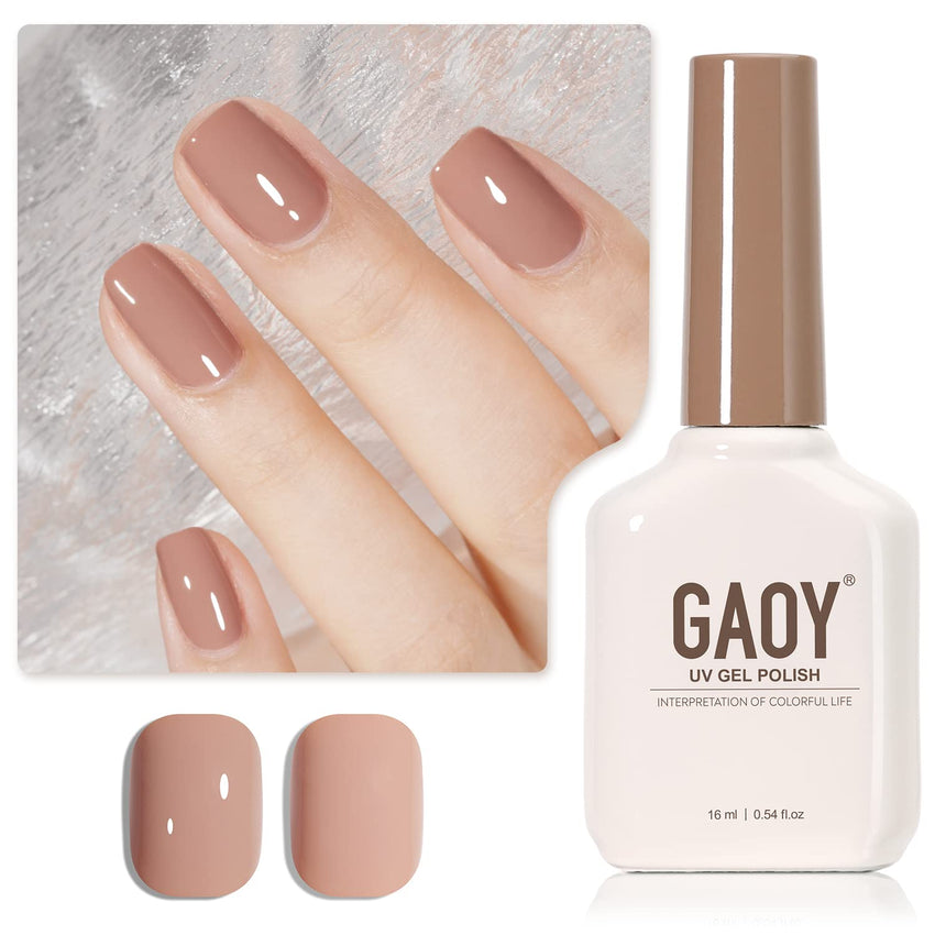 GAOY Sheer Light Pink Gel Nail Polish, 16ml Jelly Milky White Peach Translucent Color 1352 UV Light Cure Gel Polish for Nail Art DIY Manicure and Pedicure at Home - 7DAY'S