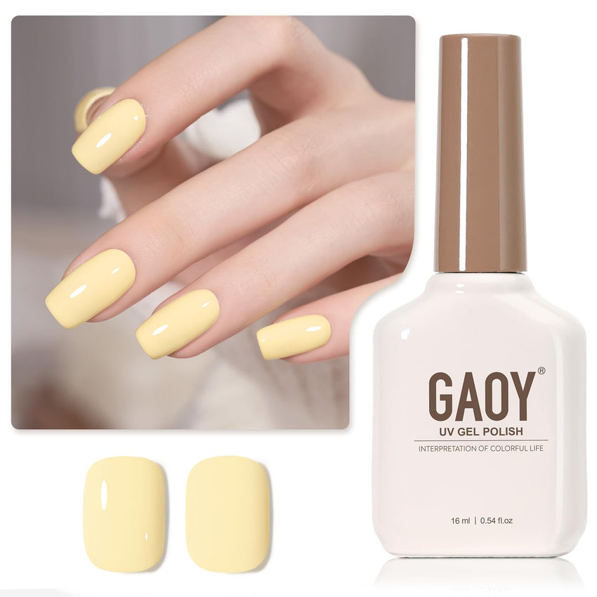 GAOY Sheer Light Pink Gel Nail Polish, 16ml Jelly Milky White Peach Translucent Color 1352 UV Light Cure Gel Polish for Nail Art DIY Manicure and Pedicure at Home - 7DAY'S