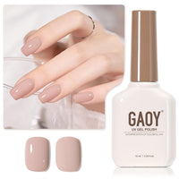 GAOY Sheer Light Pink Gel Nail Polish, 16ml Jelly Milky White Peach Translucent Color 1352 UV Light Cure Gel Polish for Nail Art DIY Manicure and Pedicure at Home - 7DAY'S