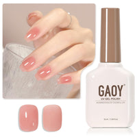 GAOY Sheer Light Pink Gel Nail Polish, 16ml Jelly Milky White Peach Translucent Color 1352 UV Light Cure Gel Polish for Nail Art DIY Manicure and Pedicure at Home - 7DAY'S