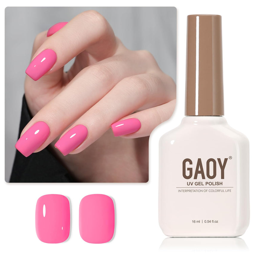 GAOY Sheer Light Pink Gel Nail Polish, 16ml Jelly Milky White Peach Translucent Color 1352 UV Light Cure Gel Polish for Nail Art DIY Manicure and Pedicure at Home - 7DAY'S