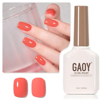 GAOY Sheer Light Pink Gel Nail Polish, 16ml Jelly Milky White Peach Translucent Color 1352 UV Light Cure Gel Polish for Nail Art DIY Manicure and Pedicure at Home - 7DAY'S