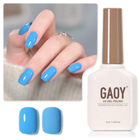 GAOY Sheer Light Pink Gel Nail Polish, 16ml Jelly Milky White Peach Translucent Color 1352 UV Light Cure Gel Polish for Nail Art DIY Manicure and Pedicure at Home - 7DAY'S