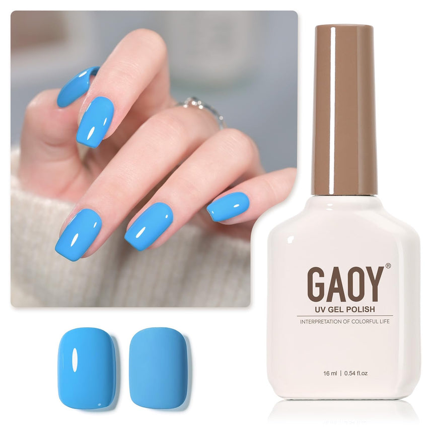GAOY Sheer Light Pink Gel Nail Polish, 16ml Jelly Milky White Peach Translucent Color 1352 UV Light Cure Gel Polish for Nail Art DIY Manicure and Pedicure at Home - 7DAY'S