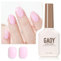 GAOY Sheer Light Pink Gel Nail Polish, 16ml Jelly Milky White Peach Translucent Color 1352 UV Light Cure Gel Polish for Nail Art DIY Manicure and Pedicure at Home - 7DAY'S