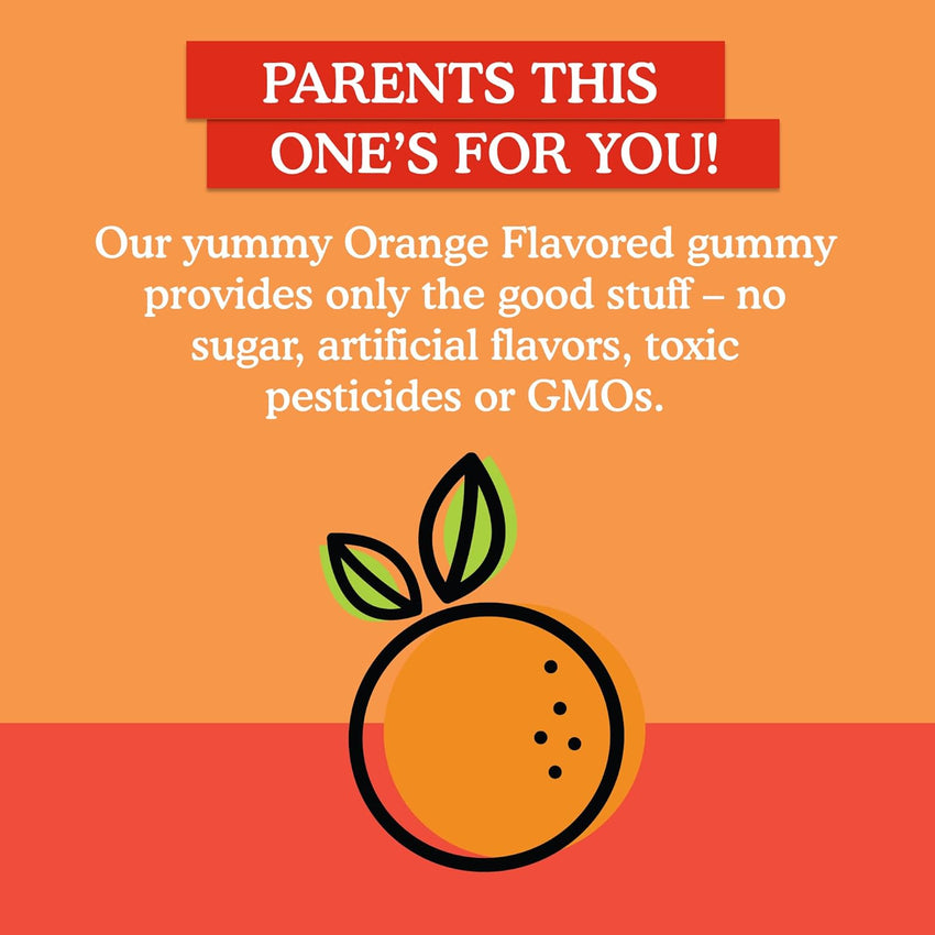 Garden of Life Kids Organic Vitamin D3 Gummies with 800 IU (100% Daily Value) for Strong Bones, Teeth, Brain & Immunity – Non - GMO, No Gluten, Vegetarian, Sugar Free, Orange Flavor, 60 Servings - 7DAY'S