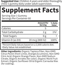 Garden of Life Kids Organic Vitamin D3 Gummies with 800 IU (100% Daily Value) for Strong Bones, Teeth, Brain & Immunity – Non - GMO, No Gluten, Vegetarian, Sugar Free, Orange Flavor, 60 Servings - 7DAY'S