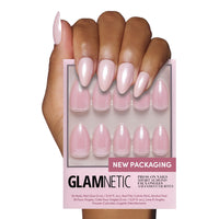Glamnetic Press On Nails - Goal Digger | Glossy, Semi - Transparent, Short Round Nails, Reusable | 12 Sizes - 30 Nail Kit with Glue - 7DAY'S