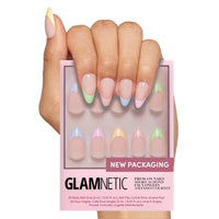 Glamnetic Press On Nails - Goal Digger | Glossy, Semi - Transparent, Short Round Nails, Reusable | 12 Sizes - 30 Nail Kit with Glue - 7DAY'S