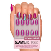 Glamnetic Press On Nails - Goal Digger | Glossy, Semi - Transparent, Short Round Nails, Reusable | 12 Sizes - 30 Nail Kit with Glue - 7DAY'S