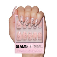 Glamnetic Press On Nails - Goal Digger | Glossy, Semi - Transparent, Short Round Nails, Reusable | 12 Sizes - 30 Nail Kit with Glue - 7DAY'S