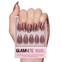 Glamnetic Press On Nails - Goal Digger | Glossy, Semi - Transparent, Short Round Nails, Reusable | 12 Sizes - 30 Nail Kit with Glue - 7DAY'S