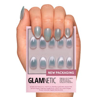 Glamnetic Press On Nails - Goal Digger | Glossy, Semi - Transparent, Short Round Nails, Reusable | 12 Sizes - 30 Nail Kit with Glue - 7DAY'S