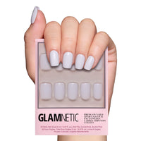 Glamnetic Press On Nails - Goal Digger | Glossy, Semi - Transparent, Short Round Nails, Reusable | 12 Sizes - 30 Nail Kit with Glue - 7DAY'S