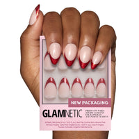 Glamnetic Press On Nails - Goal Digger | Glossy, Semi - Transparent, Short Round Nails, Reusable | 12 Sizes - 30 Nail Kit with Glue - 7DAY'S