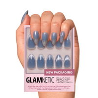 Glamnetic Press On Nails - Goal Digger | Glossy, Semi - Transparent, Short Round Nails, Reusable | 12 Sizes - 30 Nail Kit with Glue - 7DAY'S