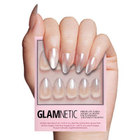 Glamnetic Press On Nails - Goal Digger | Glossy, Semi - Transparent, Short Round Nails, Reusable | 12 Sizes - 30 Nail Kit with Glue - 7DAY'S