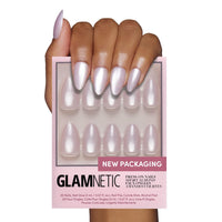 Glamnetic Press On Nails - Goal Digger | Glossy, Semi - Transparent, Short Round Nails, Reusable | 12 Sizes - 30 Nail Kit with Glue - 7DAY'S