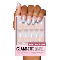 Glamnetic Press On Nails - Goal Digger | Glossy, Semi - Transparent, Short Round Nails, Reusable | 12 Sizes - 30 Nail Kit with Glue - 7DAY'S