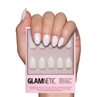 Glamnetic Press On Nails - Goal Digger | Glossy, Semi - Transparent, Short Round Nails, Reusable | 12 Sizes - 30 Nail Kit with Glue - 7DAY'S