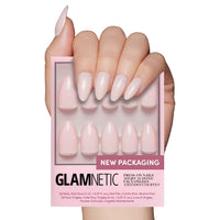 Glamnetic Press On Nails - Goal Digger | Glossy, Semi - Transparent, Short Round Nails, Reusable | 12 Sizes - 30 Nail Kit with Glue - 7DAY'S