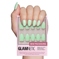 Glamnetic Press On Nails - Goal Digger | Glossy, Semi - Transparent, Short Round Nails, Reusable | 12 Sizes - 30 Nail Kit with Glue - 7DAY'S