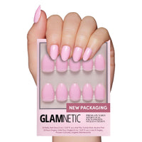 Glamnetic Press On Nails - Goal Digger | Glossy, Semi - Transparent, Short Round Nails, Reusable | 12 Sizes - 30 Nail Kit with Glue - 7DAY'S