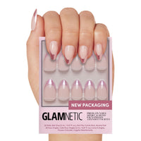 Glamnetic Press On Nails - Goal Digger | Glossy, Semi - Transparent, Short Round Nails, Reusable | 12 Sizes - 30 Nail Kit with Glue - 7DAY'S