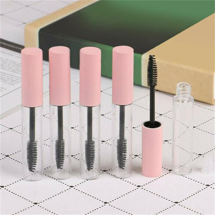 Glass Empty Mascara Tube and Wand, 10ml, Pink, 1Set - 7DAY'S