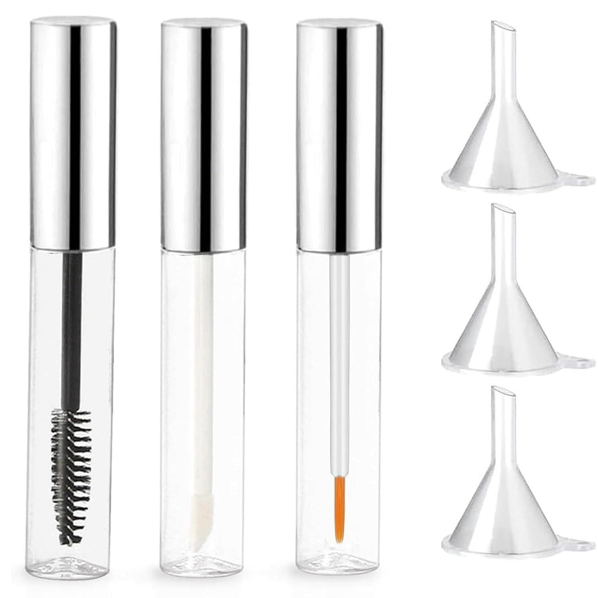 Glass Empty Mascara Tube and Wand, 10ml, Pink, 1Set - 7DAY'S