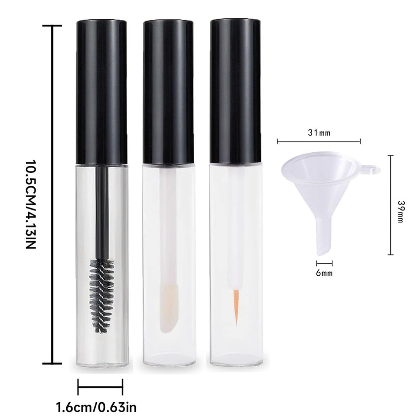 Glass Empty Mascara Tube and Wand, 10ml, Pink, 1Set - 7DAY'S