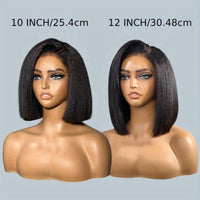 High Quality 13x4 Lace Frontal Glueless Wigs Human Hair Kinky Straight 4x4 HD Lace Closure Wig 4C Edge Baby Hair Brazilian Bob - 7DAY'S