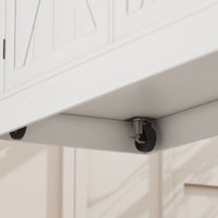 HOMCOM Farmhouse Kitchen Island Cart with Drop Leaf Breakfast Bar, 2 Drawers, Adjustable Shelves, White Wood - 7DAY'S