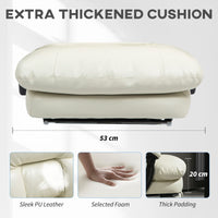 HOMCOM Overstuffed Office Chair, High Back Desk Chair with Foot Rest, Reclining PU Leather Computer Chair, Cream White - 7DAY'S