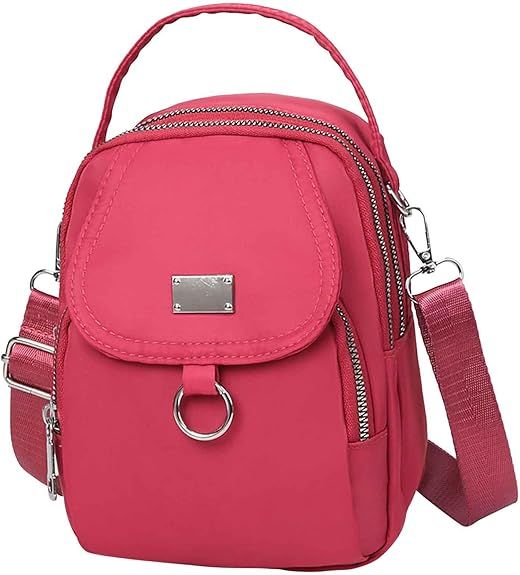 Hot Pink Water - Proof Women Crossbody Bag Multi Compartment Mobile Phone Bag Women Messenger Bag Casual Oxford Cloth Women Bag Shoulder - 7DAY'S