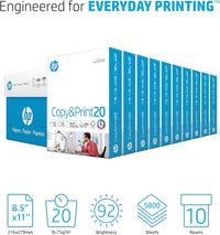 HP Printer Paper | 8.5 x 11 Paper | Copy &Print 20 lb | 1 Ream Case - 500 Sheets| 92 Bright | Made in USA - FSC Certified | 200060 - 7DAY'S